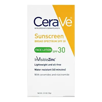 CeraVe Sun Protection, SPF Sunscreen Face Lotion, 2.5 Ounce