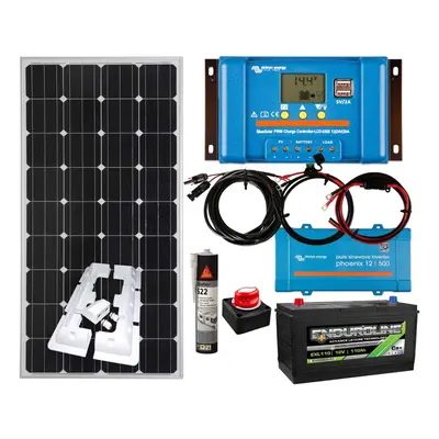 150w Panel Kit USB Charging Controller Batteries Mounts Inverter Enduroline Battery Cables Brack