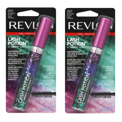 Revlon Grow Luscious Lash Potion Mascara Waterproof Blackest Black - Pack of