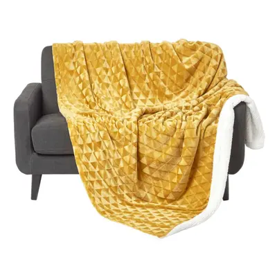 (200 x cm, Mustard) Geometric Triangle Velvet Throw