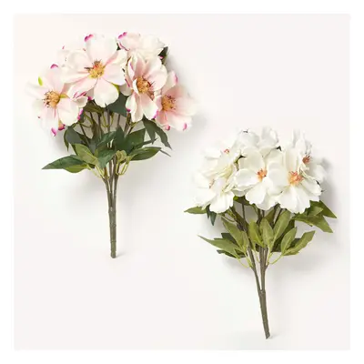 Set of Pink and Cream Artificial Magnolia Bouquet Arrangements