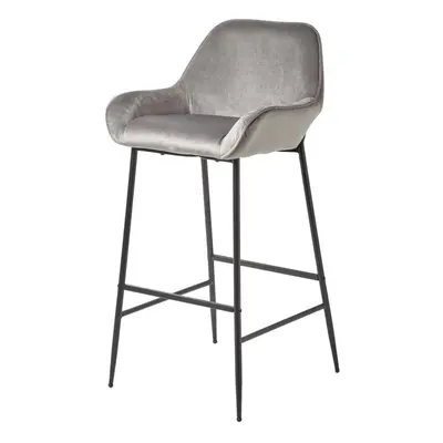 (Silver Grey) Eton Velvet Bar Stool Luxury Kitchen and Breakfast Bar Chair