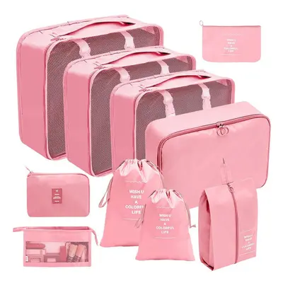 (Makeup Digital Piece Set Pink, suit) Hot Selling Amazon Waterproof Travel Storage Bag Set Of 70