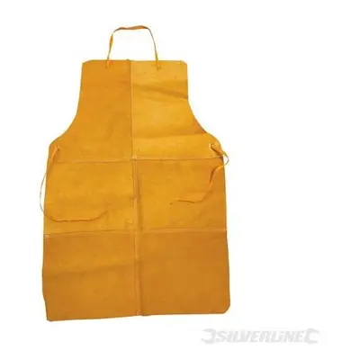 Silverline Welders Apron Full Length - Leather Welding Chrome - apron welders silverline full le