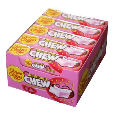 Chupa Chups Incredible Chew Lollies (20x45g) (Strawberry)