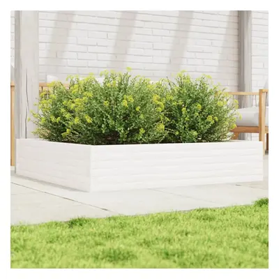 vidaXL Garden Planter White 110x110x23 cm Solid Wood Pine