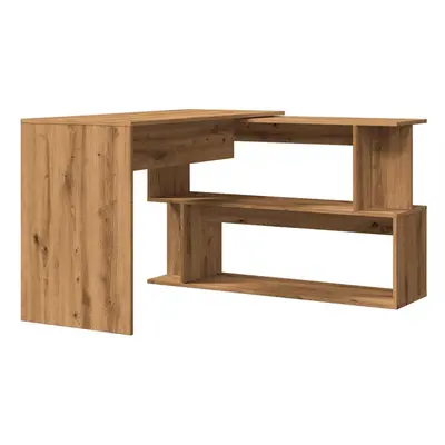 (artisan oak) vidaXL Corner Desk Writing Rotable Table Engineered Wood Desk Multi Colours