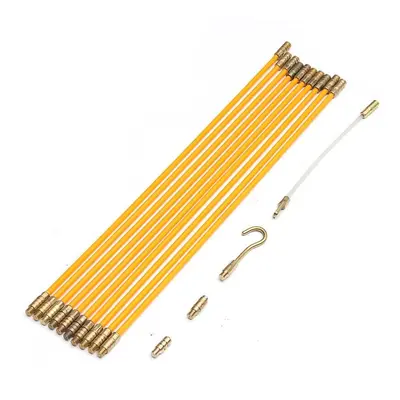 10FT Fiberglass Running Wire Cable Coaxial ElectricalTape Pull Push Kit Fiberglass Cable Puller