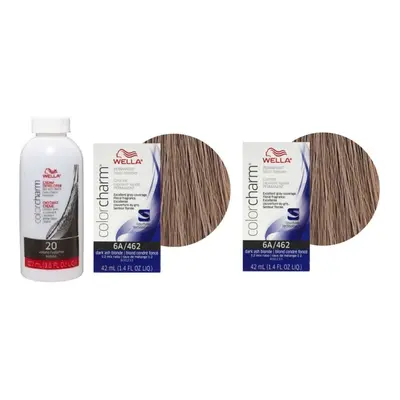 (6A+6A+Dev (Vol. 20) 3.6oz) Wella 12C Ultra Light Blonde Color Charm Permanent Hair Colour