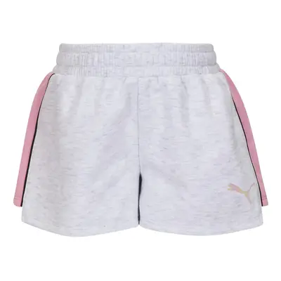 PUMA girls Active Casual Shorts White Heather Small US