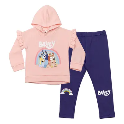 Bluey Bingo Toddler Girls Fleece Hoodie and Leggings Outfit Set Pink/P