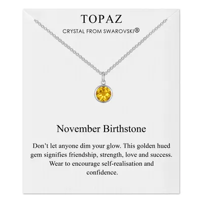 November (Topaz) Birthstone Necklace Created with Swarovski Crystals