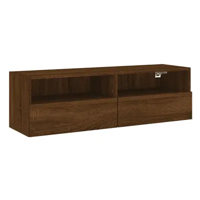 vidaXL TV Wall Cabinet Wall-mounted TV Cabinet Stand Brown Oak Engineered Wood