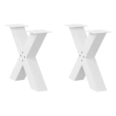 (white, x (42-43) cm (80 mm)/ pcs) vidaXL Dining Table Legs X-Shaped Desk Legs Kitchen Metal Fur