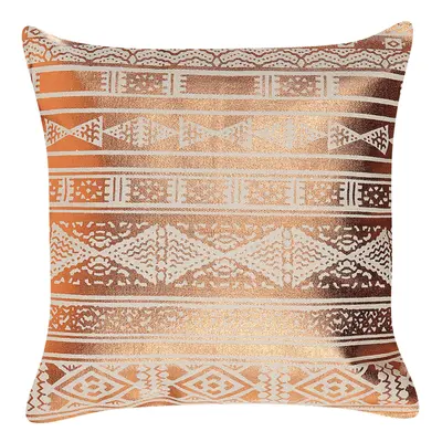 Cotton Cushion Geometric Pattern x cm Copper OUJDA