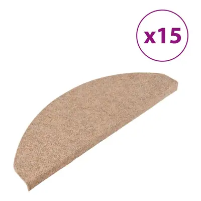 vidaXL Stair Mats Carpet Stair Tread Stair Step Rug Self-adhesive pcs Beige