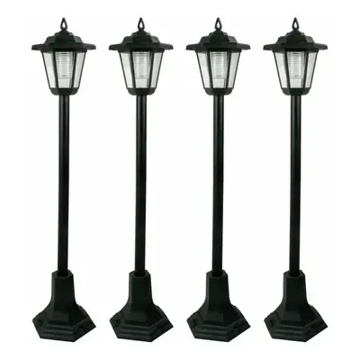 (4) LED Garden Lights Lamp Post Solar Powered Lantern Patio Pathway Walkway Outdoor