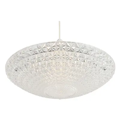 Crystal Glass Ceiling Uplighter Pendant Shade Easy Fit - Glass Effect