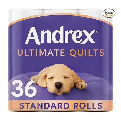 Andrex Ultimate Quilts Toilet Tissue Standard Rolls Air Pocket Technology for Soft Thick Sheets 