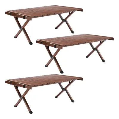 3x 93cm Foldable Bamboo Outdoor Camping Table Waterproof Wooden Travel - Large