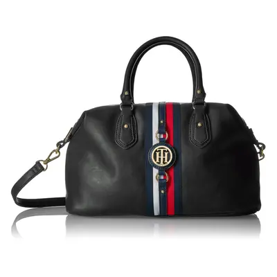 Tommy Hilfiger Jaden Satchel Crossbody Bag Black Polyvinyl Chloride