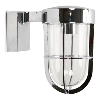 ValueLights Fanar Polished Chrome Industrial Bathroom Wall Light