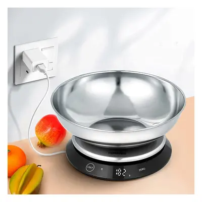 Digital Kitchen Scales,USB Rechargeable, Stainless Steel Weighing Cooking Scales with Detachable