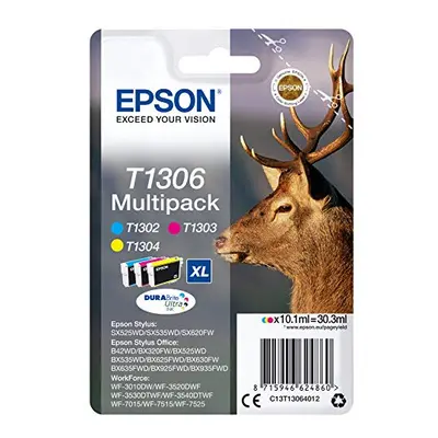 T1306XL Stag Genuine High Yield Multipack, 3-colours DURABrite Ultra Ink Cartridges