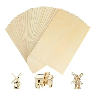 24 PCS x x 1.5 mm Balsa Wood Sheets, Rectangle Plywood Sheets for Craft, Unfinished Basswood She