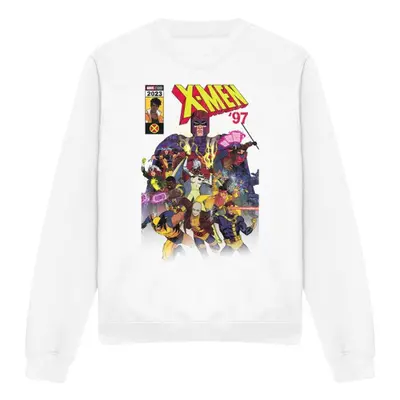 (M, White) Marvel Unisex Adult X-Men Comic Cover Team Sweatshirt