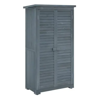 Outsunny Wooden Garden Storage Shed, Shelves Tool Cabinet, Grey