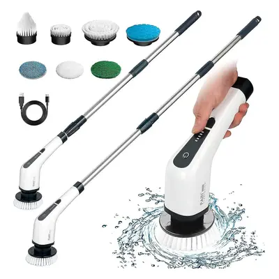 Cordless Electric Cleaning Brush With Replaceable Brush Tub And Tile Electric Scrubber Mop With 