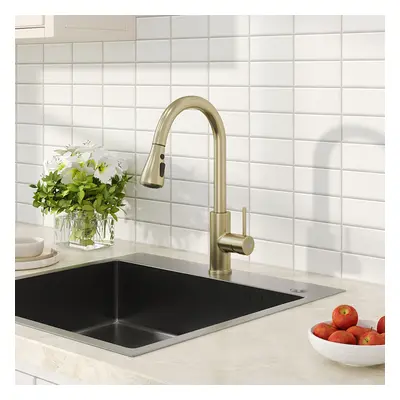 (Gold) Retractable Commercial Pull out Kitchen Tap Mixer Tap Faucet