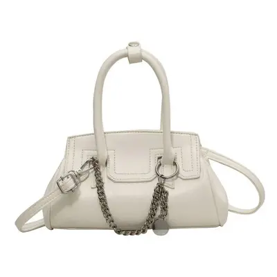 (Off white) New Soft Handle Women's Handbag Leather Women's Versatile Small Crossbody Bag Fashio