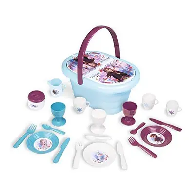 Disney Frozen Childs Pretty Picnic Basket with Folding Lid Plus Colourful Accessories | Ages and