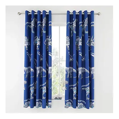 Kids Dinobot Blackout Eyelet Curtains 66X72 Inch Blue