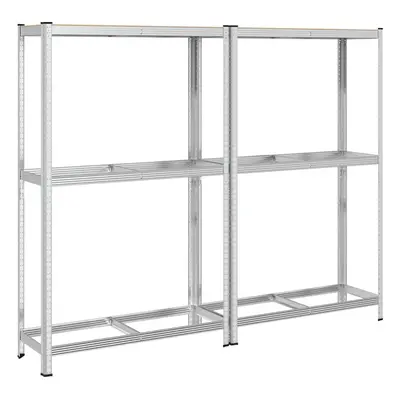 (110 x x cm/ pcs) vidaXL 3-Layer Tyre Shelves Garage Storage Racking Shelving Unit Silver Steel