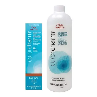 (6W + Activating Lotion (15.4oz)) Wella Color Charm 6W Dark Sand Demi â Permanent Haircolor