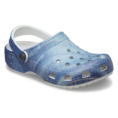 (White, (Adults')) Crocs Classic Denim Thermoplastic Moonlight Clogs