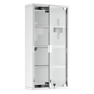 HOMCOM Medicine Cabinet Houseware Stainless Steel Medicine Cabinet