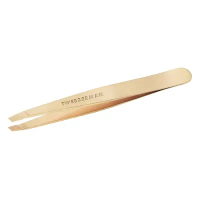 TWEEZERMAN Slanted Tweezers, Professional Hair Plucking for Perfect Eyebrows, Champagne