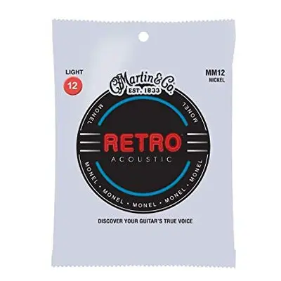 Martin Retro Acoustic Mm12 Light-Gauge Guitar Strings, Monel Nickel