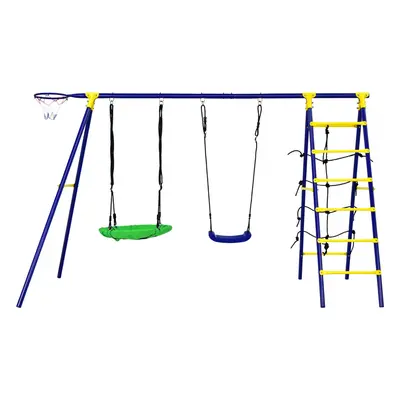 5-In-1 Outdoor Kids Swing Set Backyard Playground Park Combo Swing Set