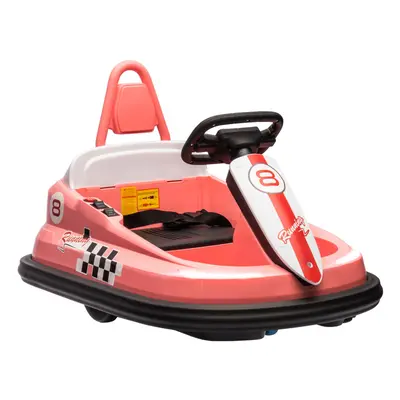 HOMCOM 6V Kids Bumper Car, Rotation Waltz Car w/ Speeds - Pink