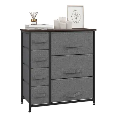 HOMCOM Chest of Drawers with Dresser Drawers for Home Bedroom, Dark Grey