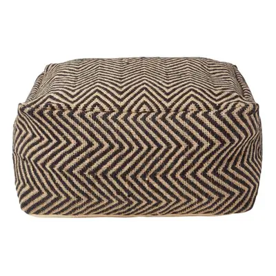 (60 x x cm) Black and Cream Chevron Pattern Pouffe