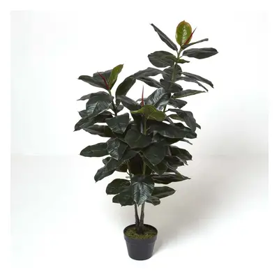 Homescapes Artificial Ficus Rubber Plant in Pot, cm Tall