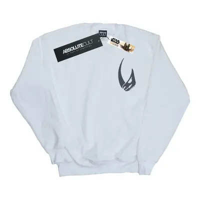 (4XL, White) Star Wars Mens The Mandalorian Rhino Emblem Pocket Print Sweatshirt