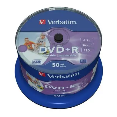 43512 4.7GB 16x Wide Inkjet Printable DVD+R - Pack Spindle