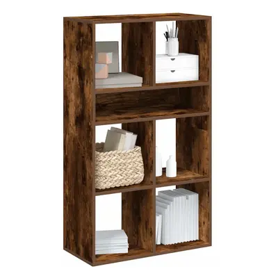 vidaXL Book Cabinet Smoked Oak 66x31x112 cm Engineered Wood